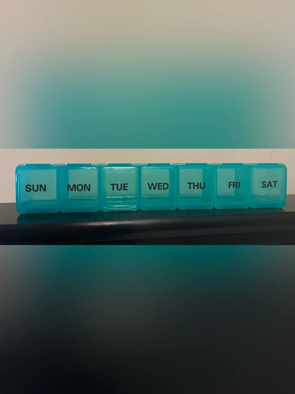 Weekly Pill Organizer - Teal Day Compartments- free with an order